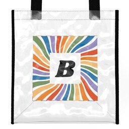 Stadium Tote Bag with Retro Burst Monogram design