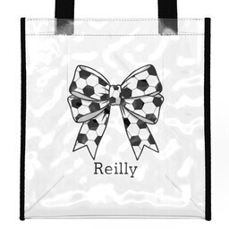 Stadium Tote Bag with Soccer Bow design