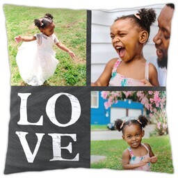 20x20 Throw Pillow with Chalkboard Love Square design