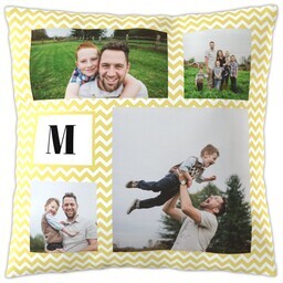 20x20 Throw Pillow with Chevron Square Collage design