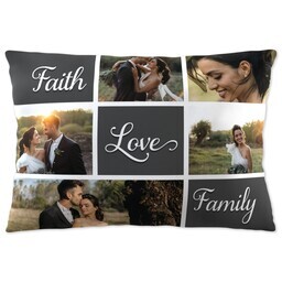 14x20 Throw Pillow with Faith Love Family design