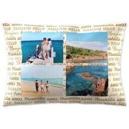 14x20 Throw Pillow with Hello Collage design