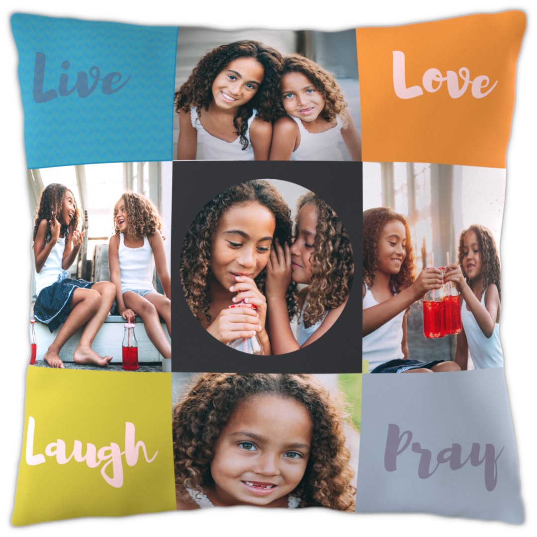 20x20 double-sided personalized photo pillow for home decor.
