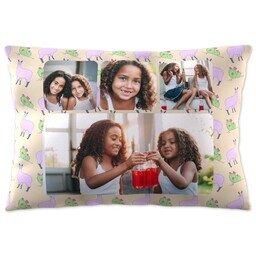 14x20 Throw Pillow with Llama Toss Collage design