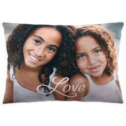 14x20 Throw Pillow with Love - Script - White design