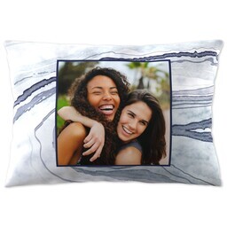 14x20 Throw Pillow with Marble Photo Frame design