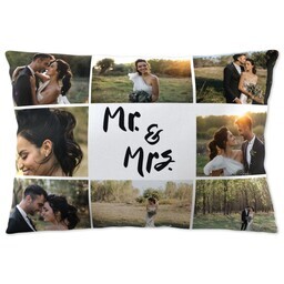 14x20 Throw Pillow with Mr & Mrs Collage design