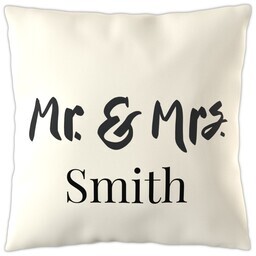 20x20 Throw Pillow with Mr & Mrs design