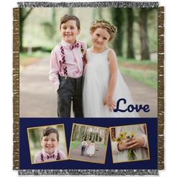 50x60 Photo Woven Throw with 3 Photos design