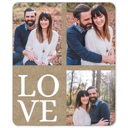 50x60 Sherpa Fleece Photo Blanket with Burlap Love design