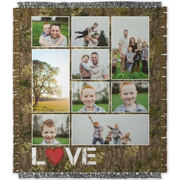 50x60 Photo Woven Throw with Camo Love design