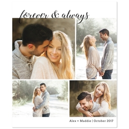 50x60 Plush Fleece Blanket with Cursive Forever and Always design