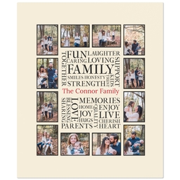 50x60 Plush Fleece Blanket with Family Word Art design