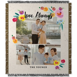 50x60 Photo Woven Throw with Floral design