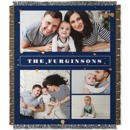50x60 Photo Woven Throw with Gold Splatters design