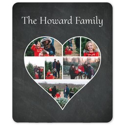 50x60 Sherpa Fleece Photo Blanket with Heart Collage design