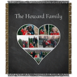 50x60 Photo Woven Throw with Heart Collage design