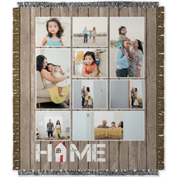 50x60 Photo Woven Throw with Home Icon design