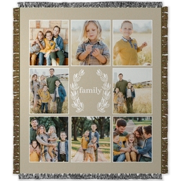50x60 Photo Woven Throw with Laurel Family Collage design