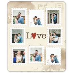 50x60 Sherpa Fleece Photo Blanket with Love Letter Stamp design