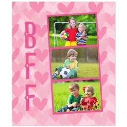 50x60 Plush Fleece Blanket with BFF Hearts design
