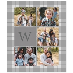 50x60 Plush Fleece Blanket with Plaid Monagram design