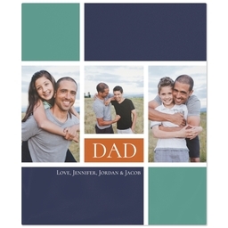 50x60 Plush Fleece Blanket with Dad Blues Border design