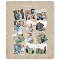 50x60 Sherpa Fleece Photo Blanket with Burlap Collage design