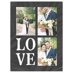 30x40 Mink Fleece Photo Blanket with Chalkboard Love design