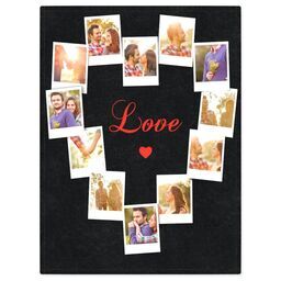 30x40 Mink Fleece Photo Blanket with Heart Snapshot design