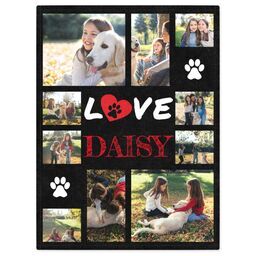 30x40 Mink Fleece Photo Blanket with Love Paw Heart design