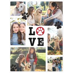 30x40 Mink Fleece Photo Blanket with Love Paw Prints design