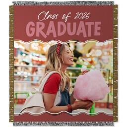 50x60 Photo Woven Throw with Fun Lines design