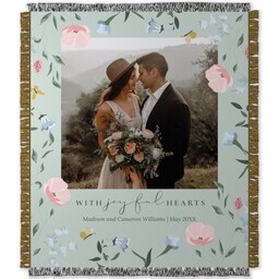 50x60 Photo Woven Throw with Fairy Garden design
