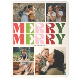 30x40 Sherpa Fleece Photo Blanket with Merry Homey Holiday design