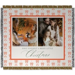 50x60 Photo Woven Throw with Present Cheer design