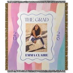 50x60 Photo Woven Throw with Chromatic Celebration 2026 design