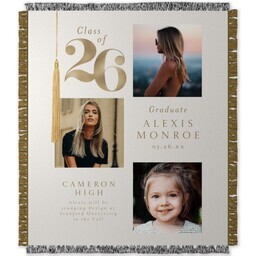 50x60 Photo Woven Throw with Grads Big Date 2026 design