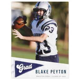 30x40 Mink Fleece Photo Blanket with Grads Pennant  design