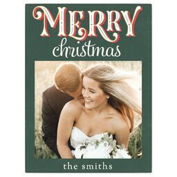 30x40 Mink Fleece Photo Blanket with Retro Merry Christmas design