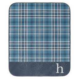 Stadium Blanket 50x60 with Blue Plaid design