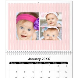 8.5x11, 12 Month Photo Calendar with Baby Girl design