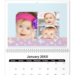 8.5x11, 12 Month Photo Calendar with Butterfly design