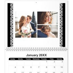 8.5x11, 12 Month Photo Calendar with Classic Elegance design