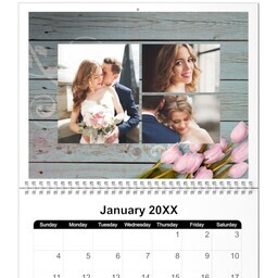 8.5x11, 12 Month Photo Calendar with Flowers design
