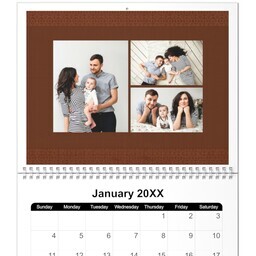 8.5x11, 12 Month Photo Calendar with Geo Patterns design