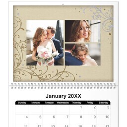 8.5x11, 12 Month Photo Calendar with Glitter design