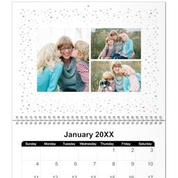 8.5x11, 12 Month Photo Calendar with Hint Of Gold design