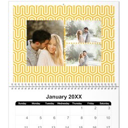8.5x11, 12 Month Photo Calendar with Metro Mod design