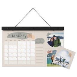 17"x11" Keepsake Wall Calendar with Boho Elements design